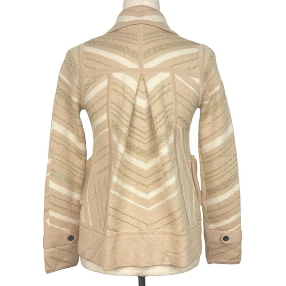 DVF  Metallic Stripe Double Breasted Knit Cardigan Sweater - Size S/M - Picture 2 of 13